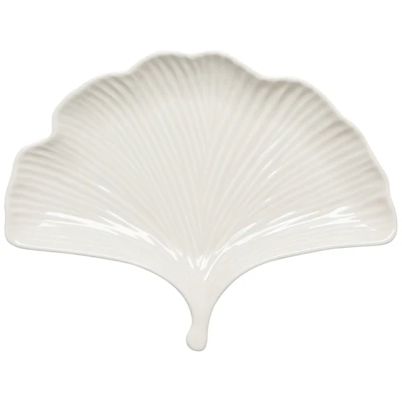 Stoneware Ginkgo Shaped Plate 10&quot;