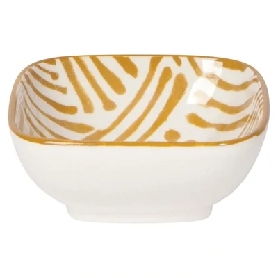Pinch Bowl Yellow And White Pattern