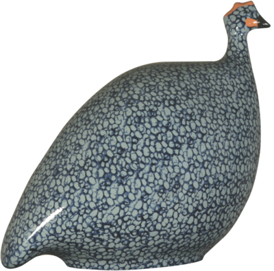 Handcrafted Guinea Fowl Blue Spotted Cobalt Med