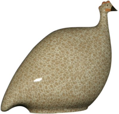 Handcrafted Guinea Fowl Brown Spotted White Sm