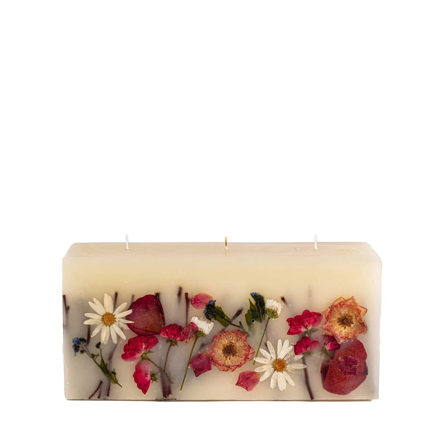 Rosy Rings Brick Botanical Apricot Rose Candle