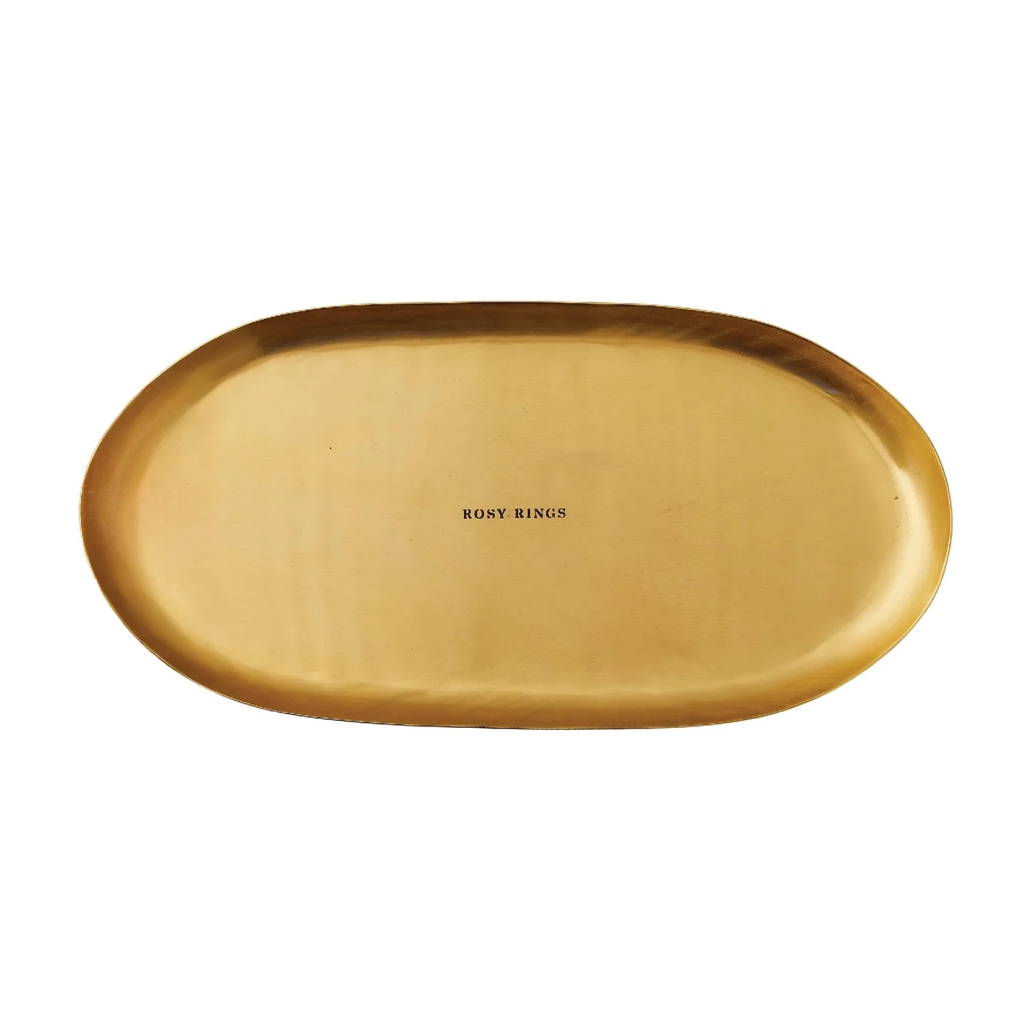 Rosy Rings Etched Gold Brick Oval Plate