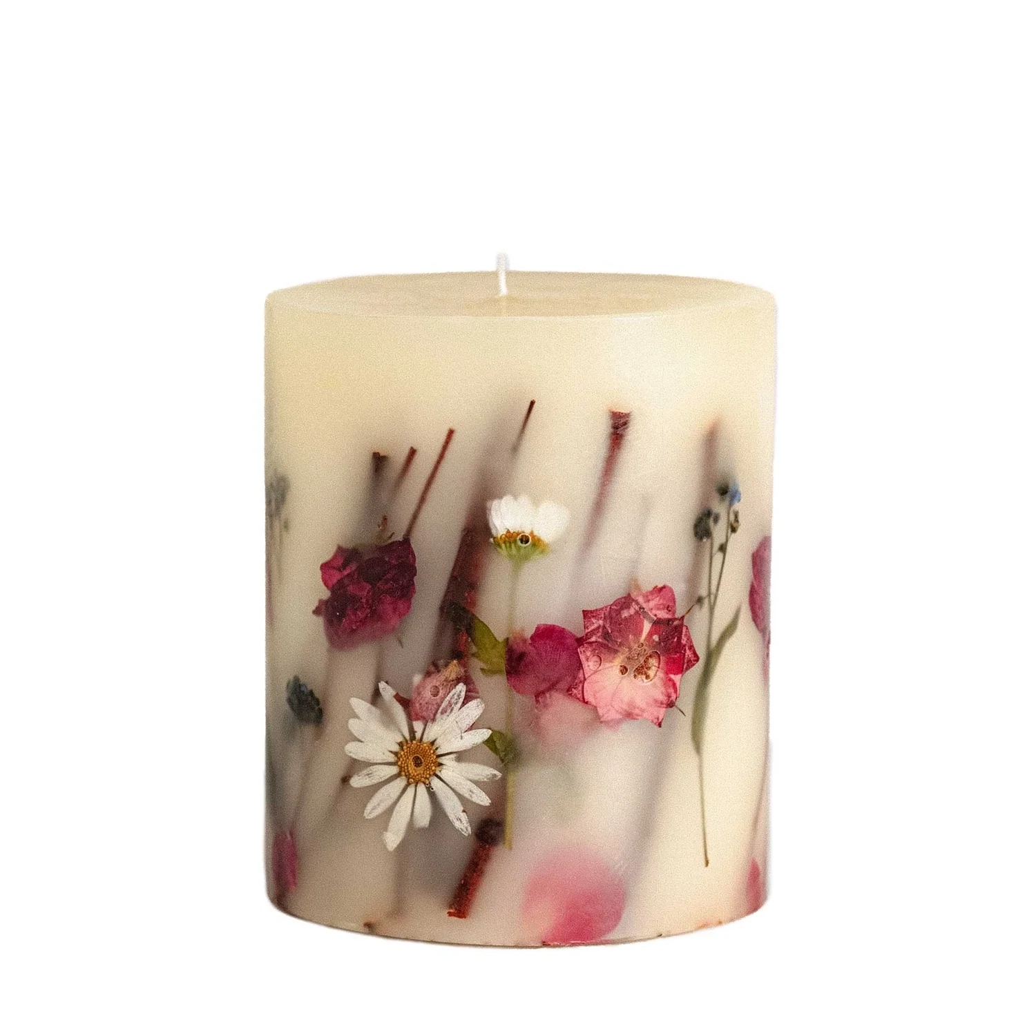 Rosy Rings Round Botanical Apricot Rose Candle Small 5.5&quot; H x 4.5&quot; D