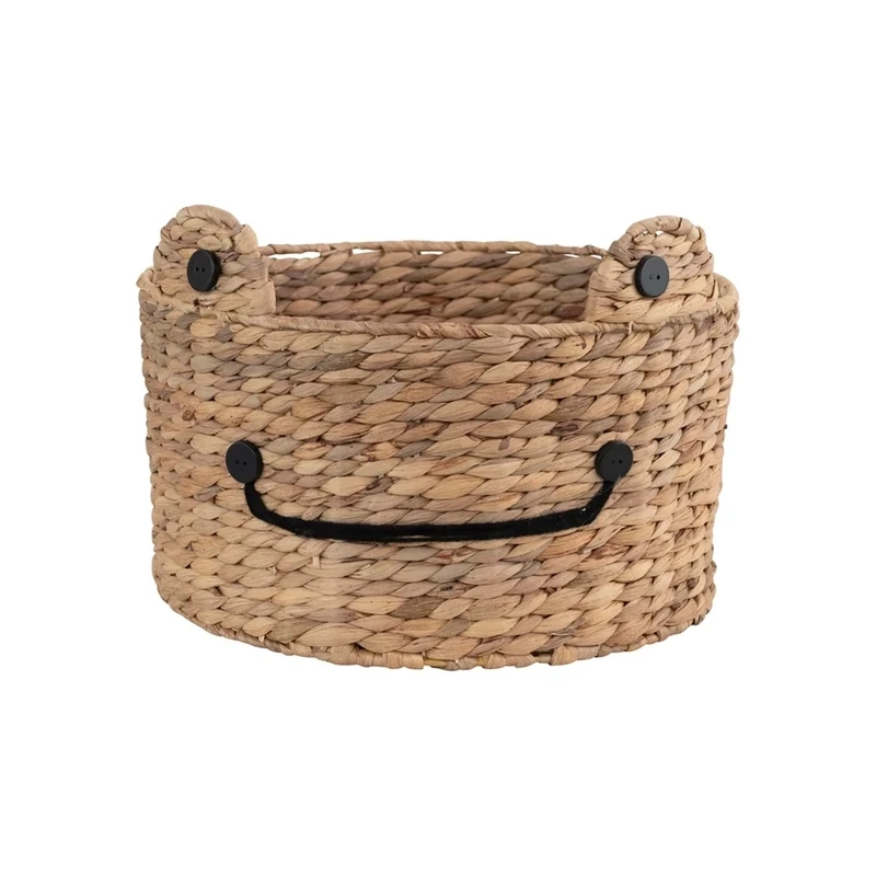 Hand Woven Water Hyacinth Frog Basket