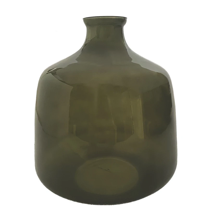 Glass Vase Green 8-1/2&quot; R x 9-3/4&quot; H Final Sale