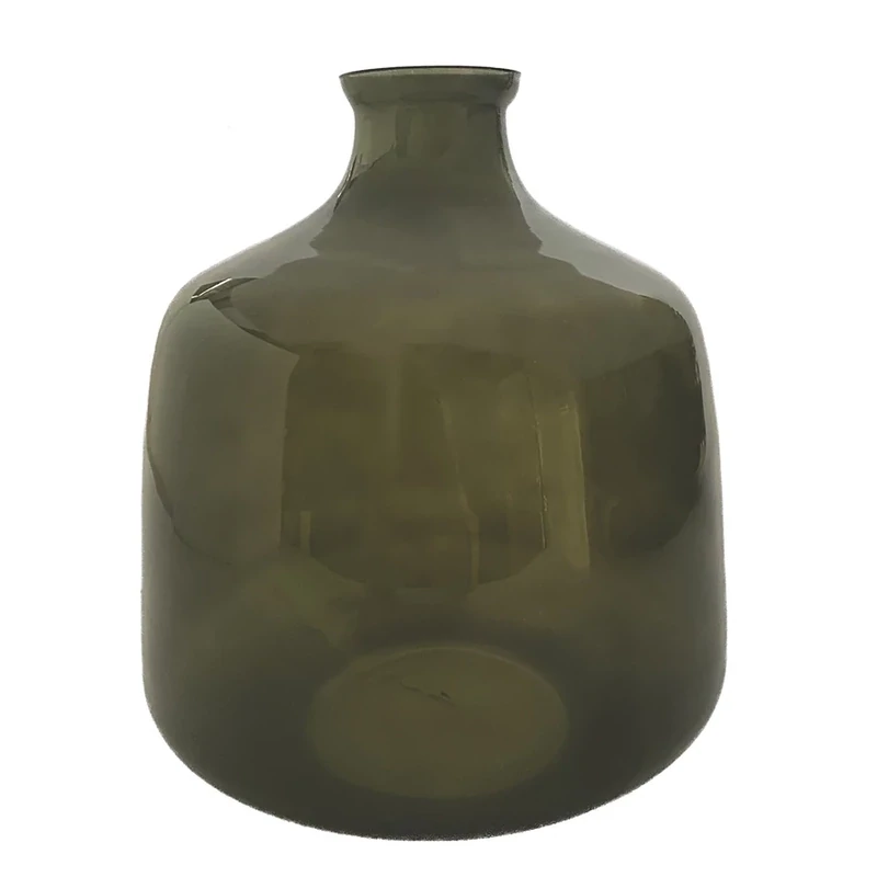 Glass Vase Green 8-1/2&quot; R x 9-3/4&quot; H Final Sale