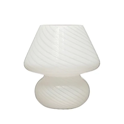 Blown Glass Table Lamp White