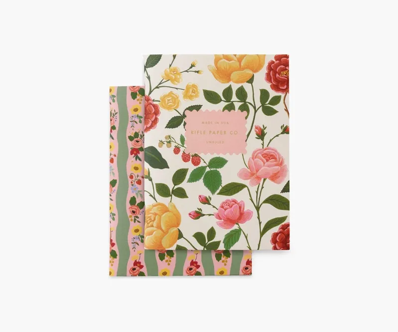 Rifle Paper Co. Pair Of 2 Pocket Notebooks Roses