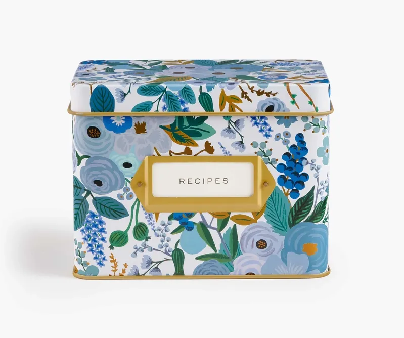 Rifle Paper Co. Recipe Box Garden Party Blue