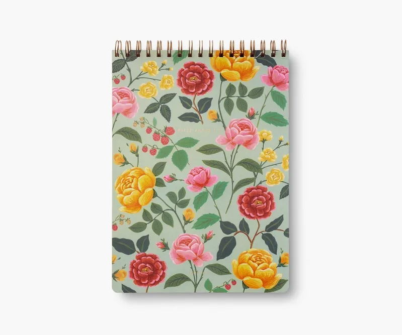 Rifle Paper Co. Large Top Spiral Notebook Roses