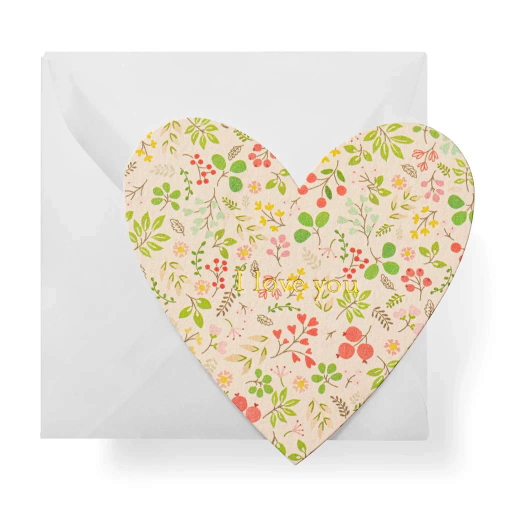 Gift Enclosure Love You Floral Heart