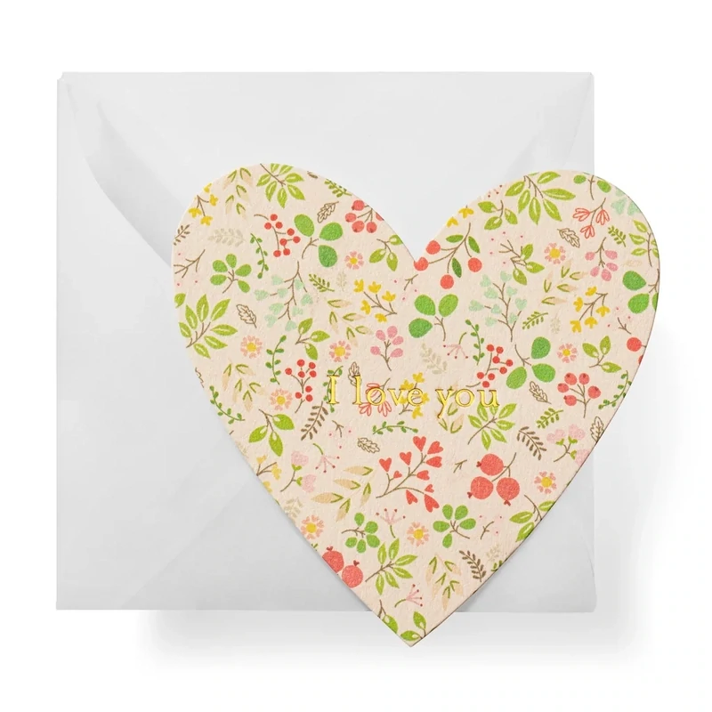 Gift Enclosure Love You Floral Heart