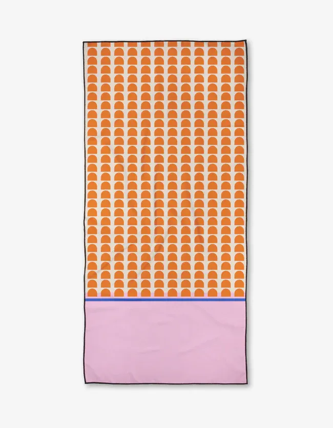 Geometry Beach Towel Pink Illusion