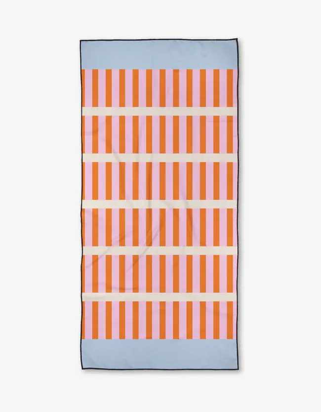 Geometry Beach Towel Red Glow