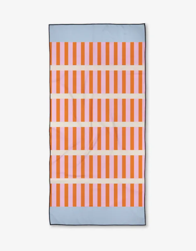 Geometry Beach Towel Red Glow