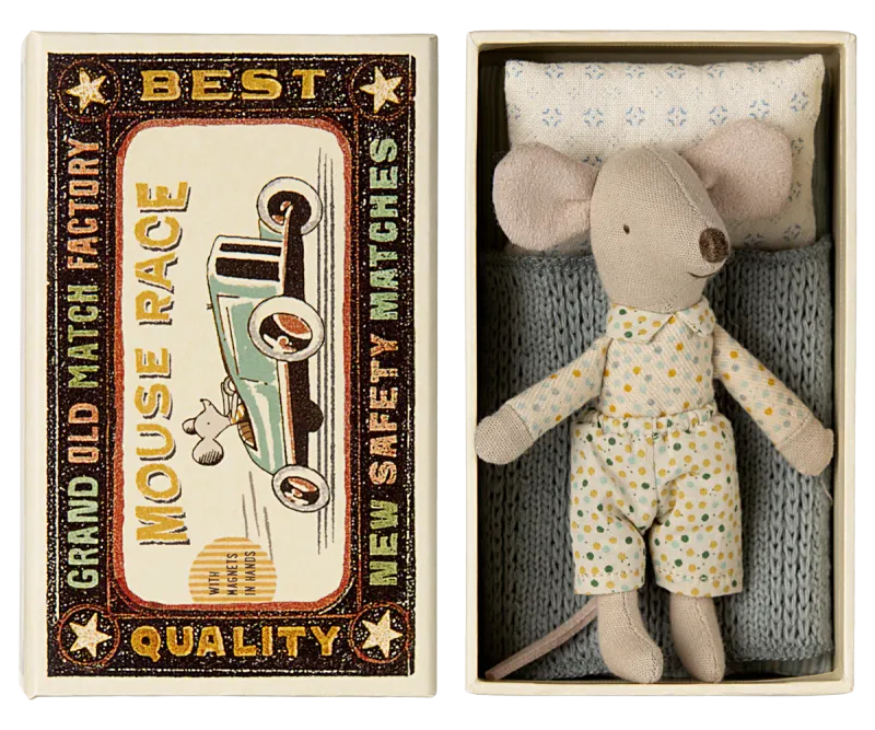 Maileg Little Brother Mouse In Matchbox Mouse Race