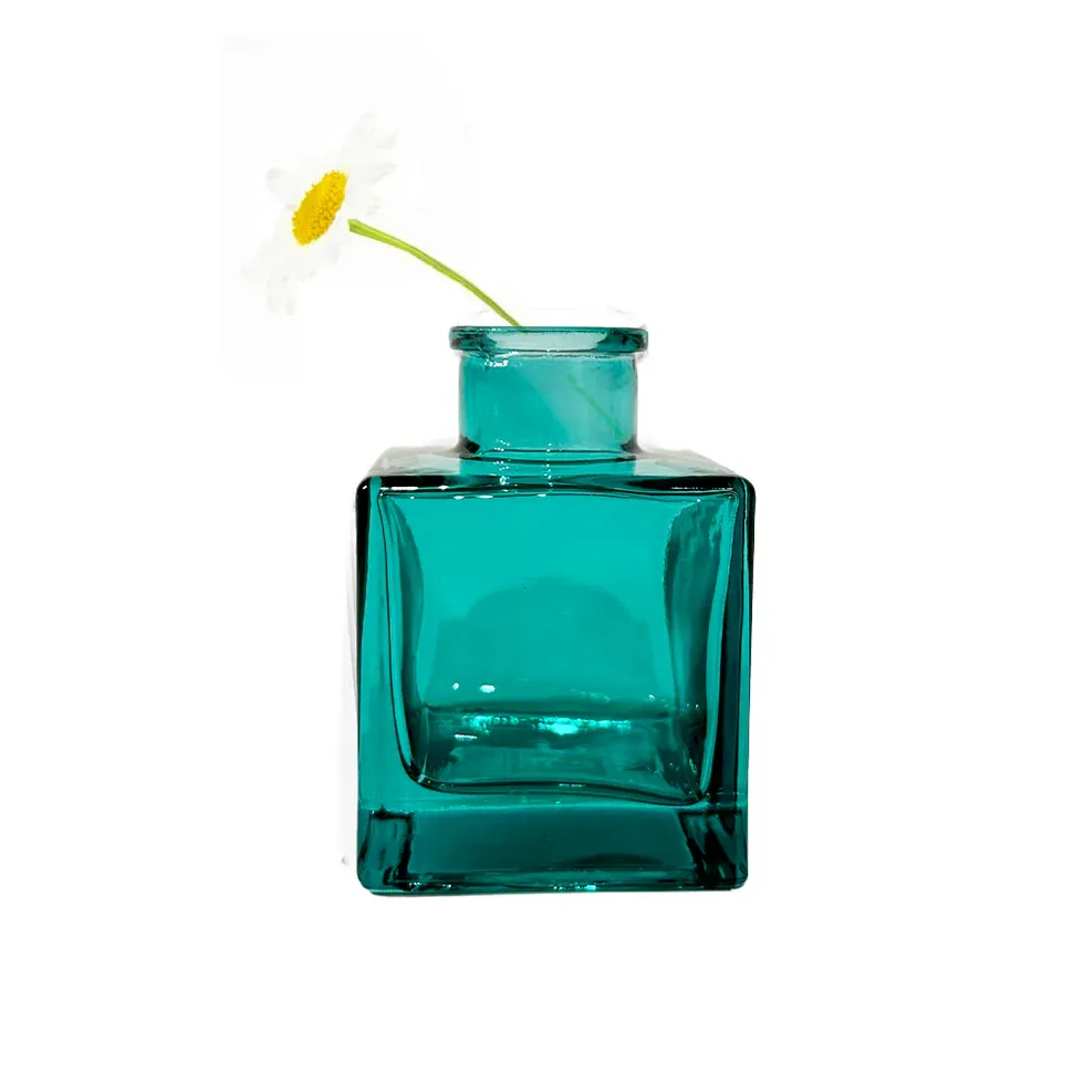 Square Bottle Blue Green Loft Vase