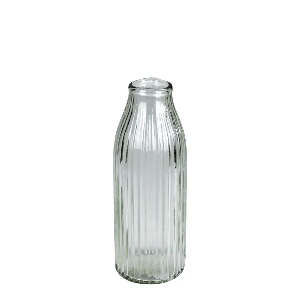 Melba Ribbed Clear Glass Vase Small