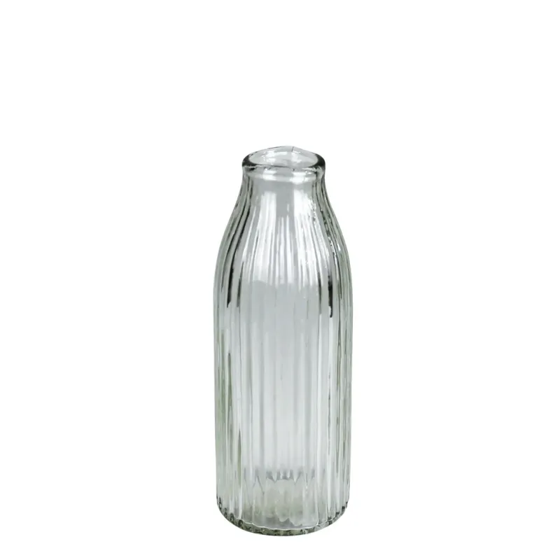 Melba Ribbed Clear Glass Vase Small