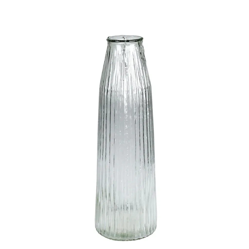 Melba Ribbed Clear Glass Vase Medium