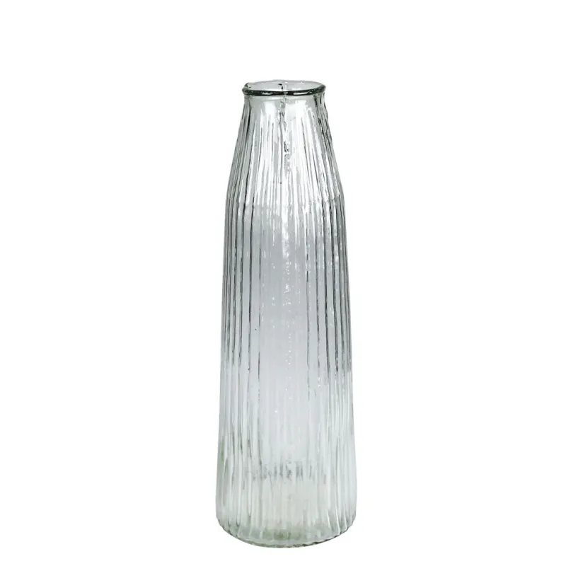 Melba Ribbed Clear Glass Vase Medium