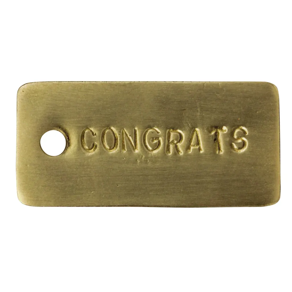Brass Gift Tag Congrats