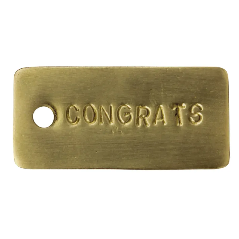 Brass Gift Tag Congrats