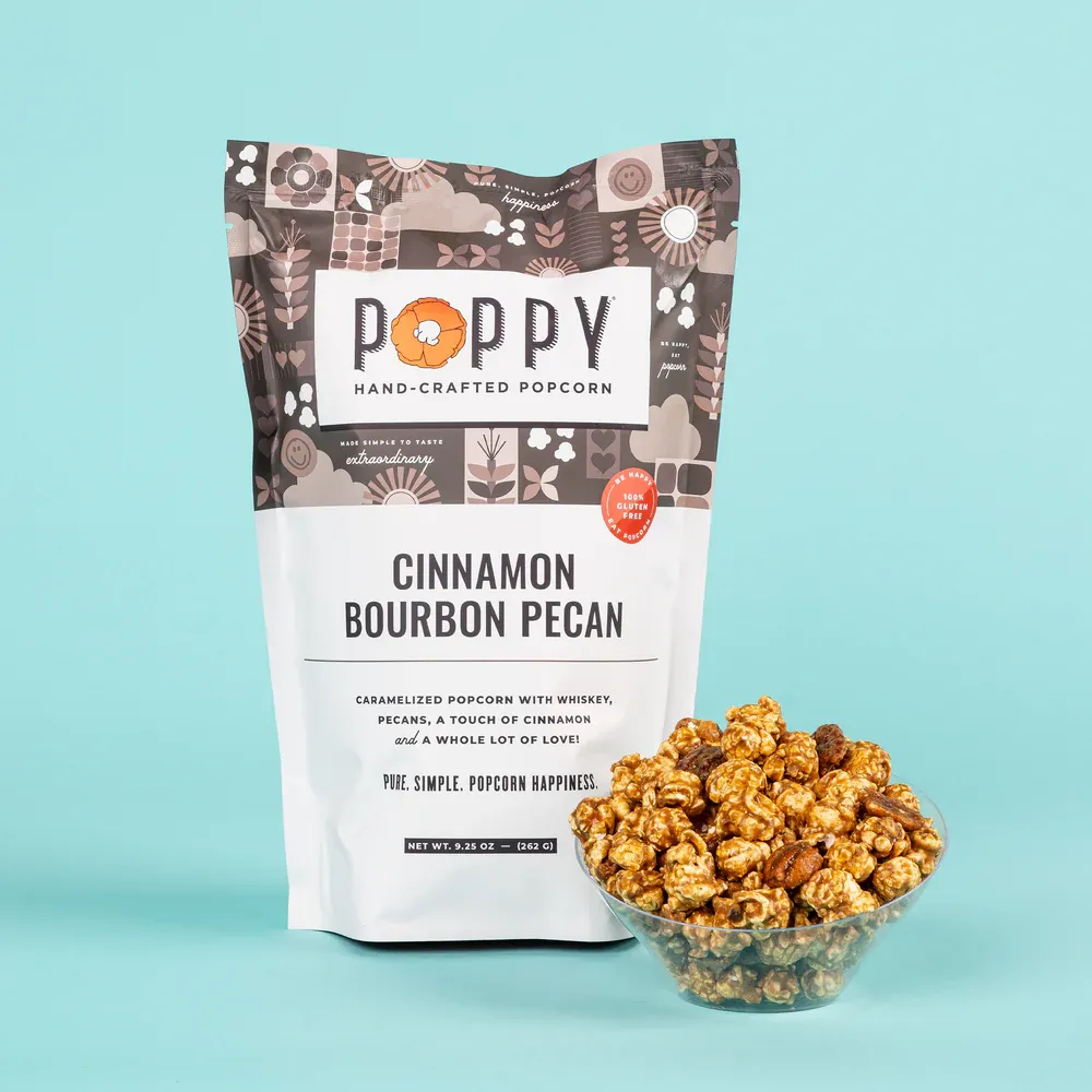 Poppy Popcorn Bourbon Cinnamon Pecan