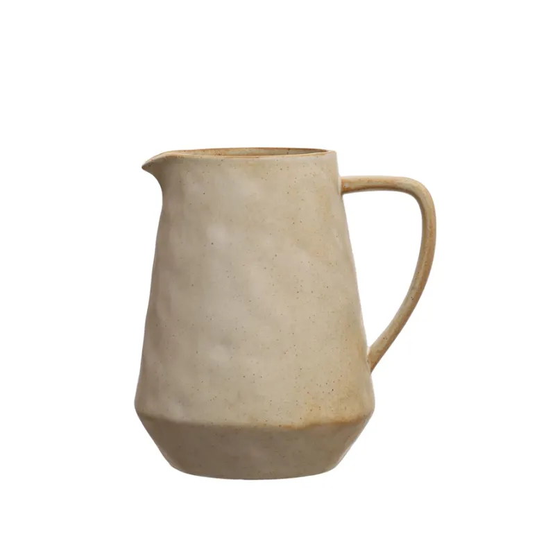 Stoneware Pitcher Antiqued Cream