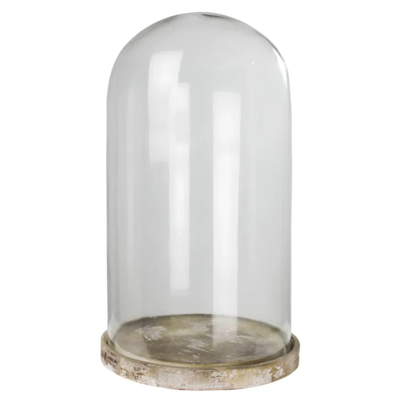 Castello Glass Dome With Wood Base Large Final Sale