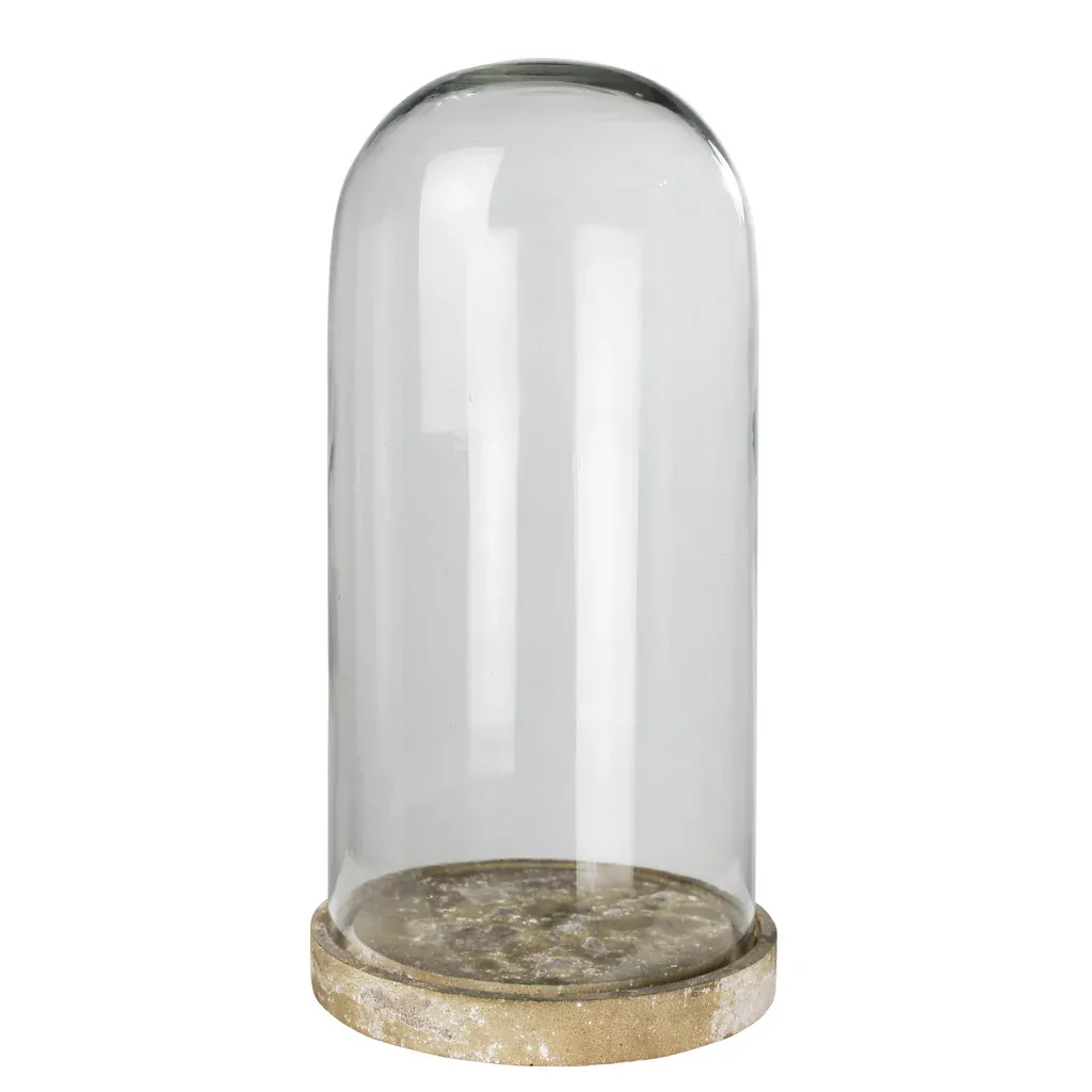Castello Glass Dome With Wood Base Medium Final Sale