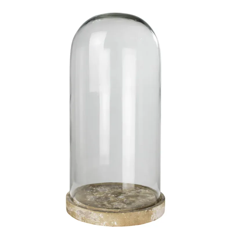 Castello Glass Dome With Wood Base Medium Final Sale
