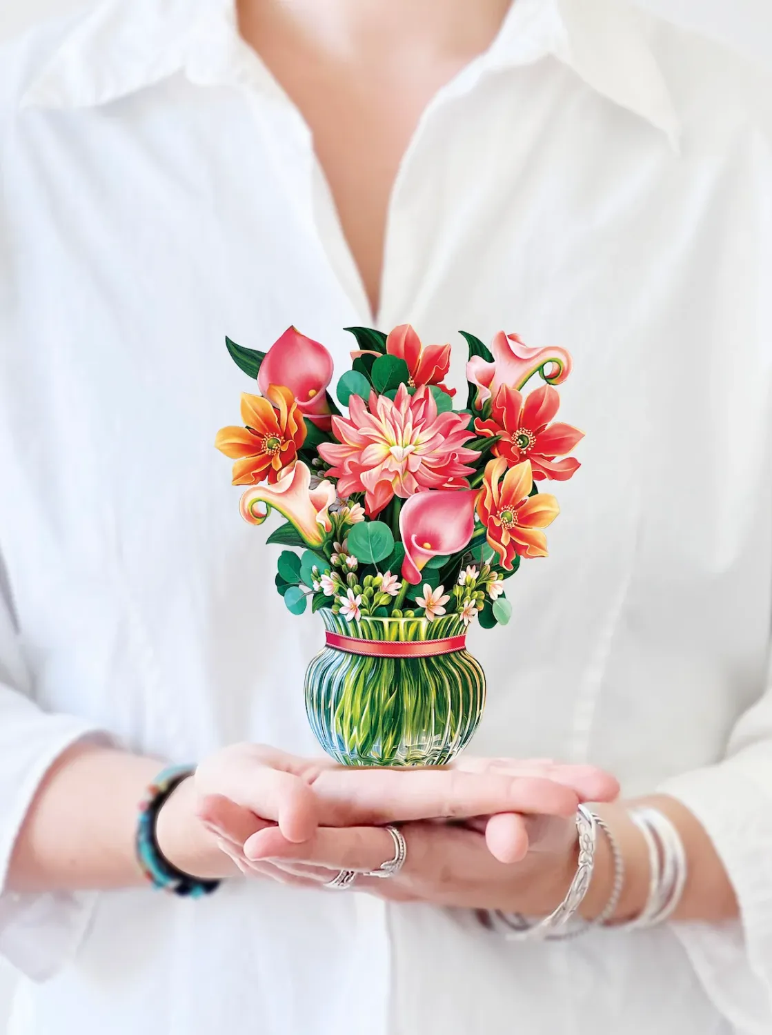 Fresh Cut Paper Pop Up Bouquet &amp; Matching Card Mini Dear Dahlia