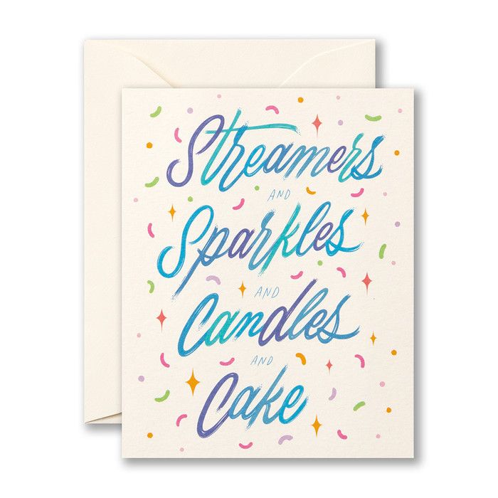 Card Streamers And Sparkles And Candles