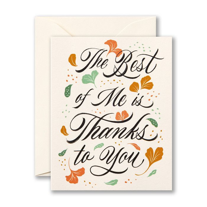 Card The Best Of Me Is Thanks To You