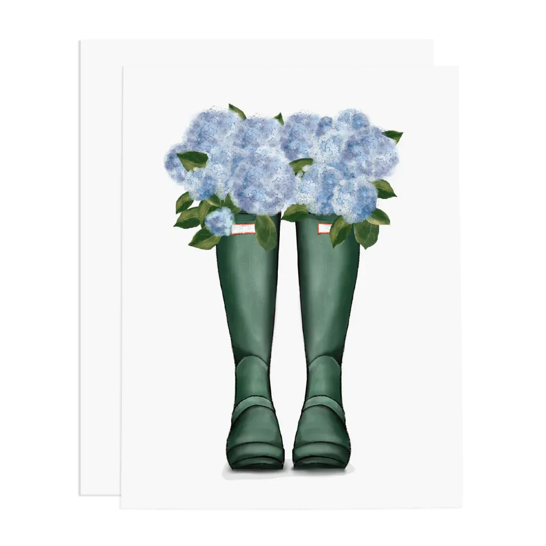 Card Rain Boot Hydrangea