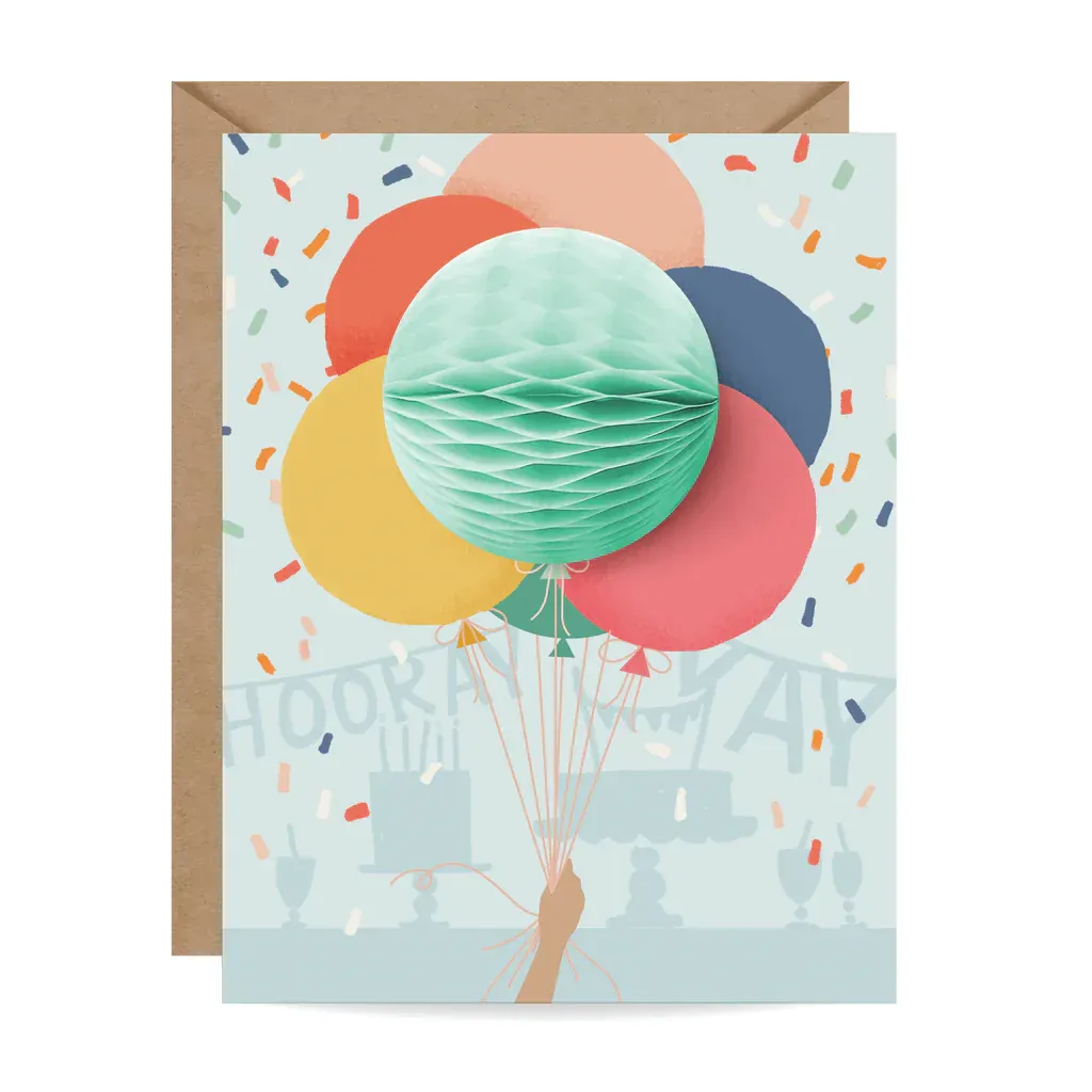 Card Pop-up Balloon Bunch Birthday Card