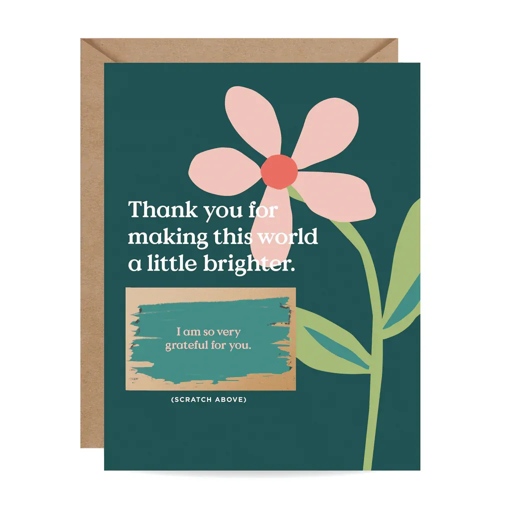 Card Scratch-off Thank You For Making This World A Little Brighter