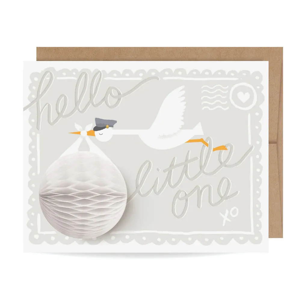 Card Pop-up Stork New Baby Card