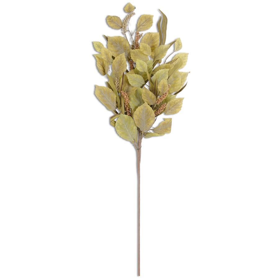 Green Birch Leaves Stem With Eva Leaves &amp; Berry Spikes 34&quot;