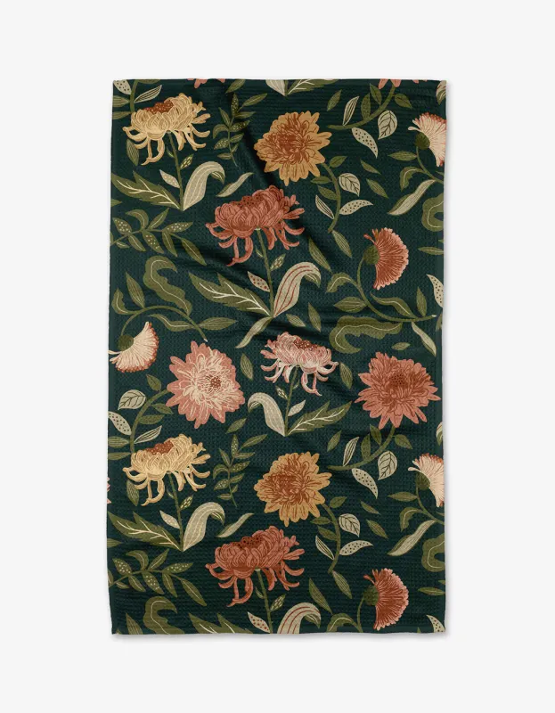 Geometry Tea Towel Chrysanthemums In November