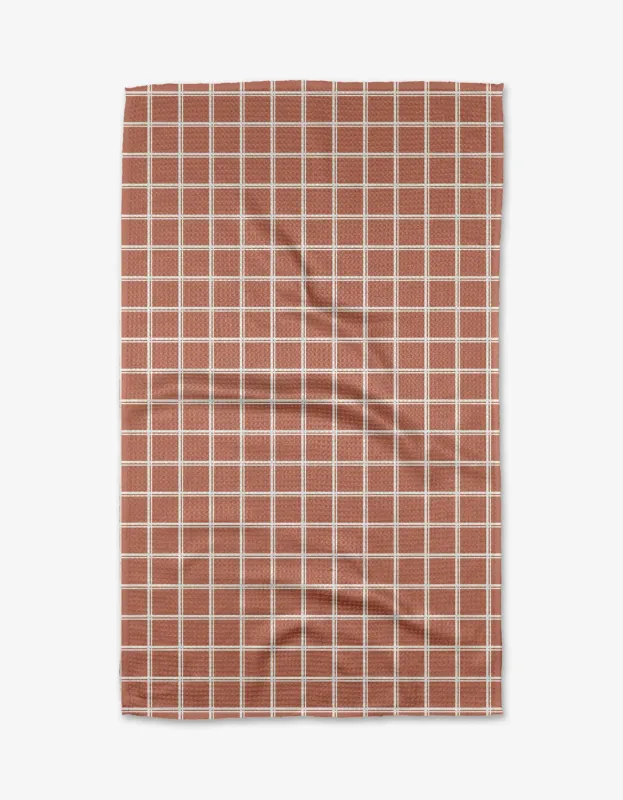 Geometry Tea Towel Harvest Plaid
