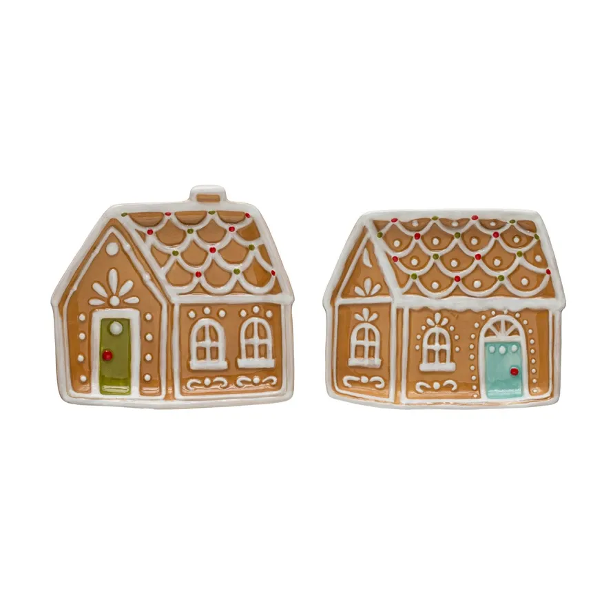 Gingerbread House Plate With Green Door