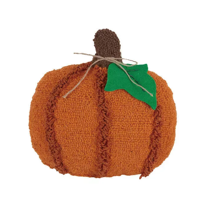 Pumpkin With Leaf Shaped Pillow 12&quot;x12&quot;