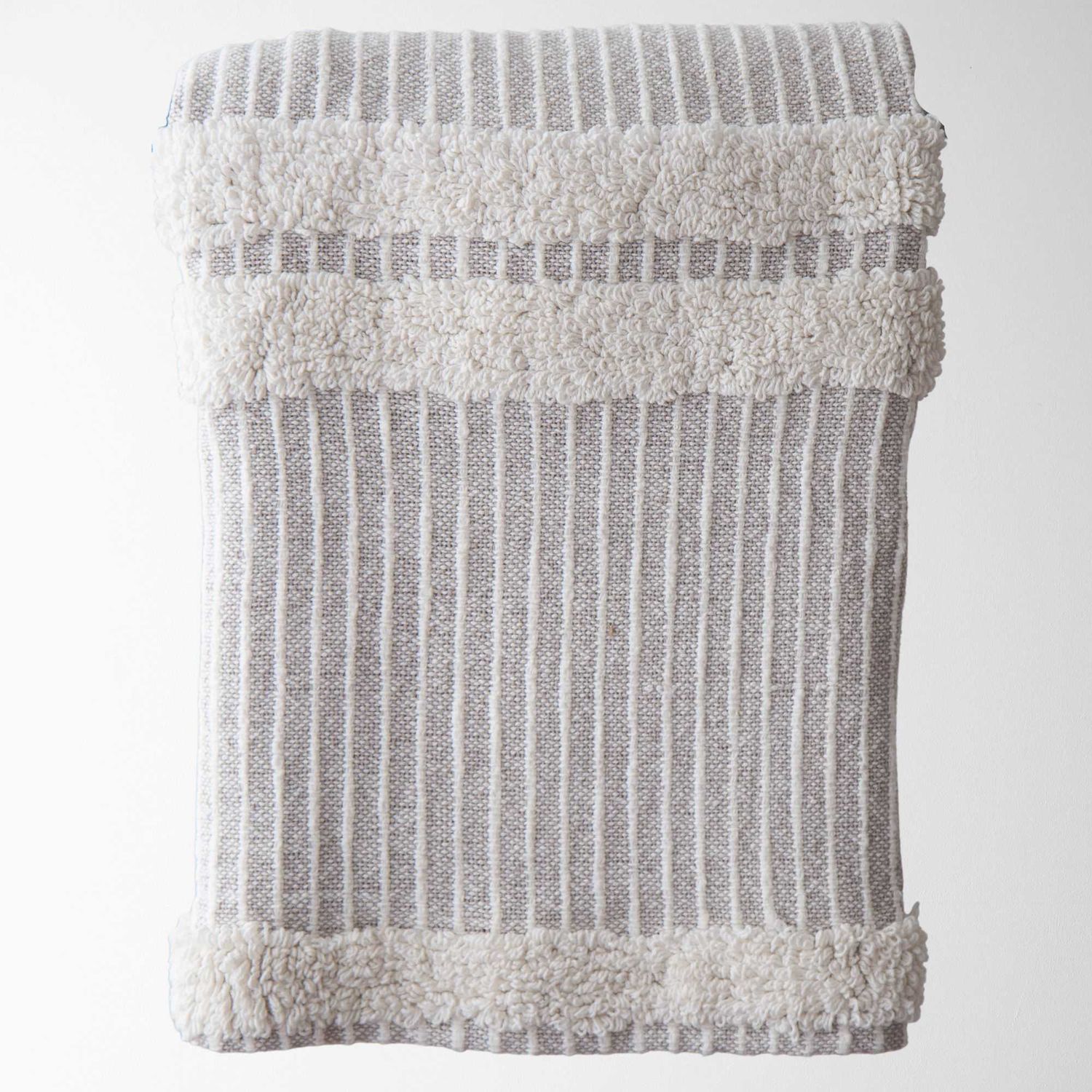 Blake Textured Striped Throw Oyster 50&quot; x 60&quot;