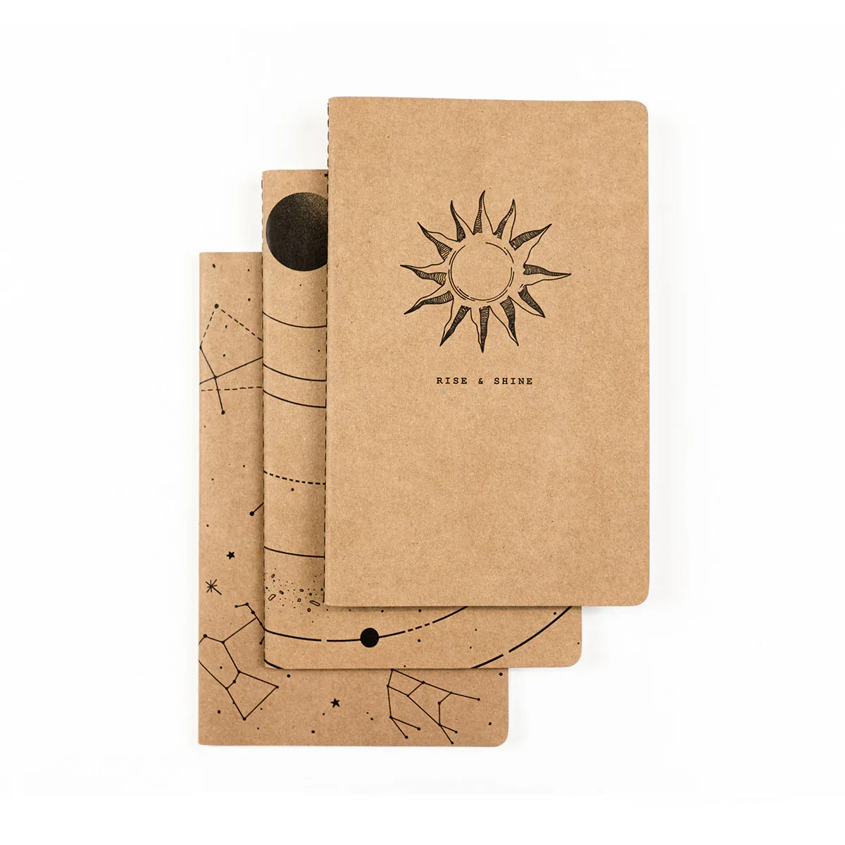 Astronomy Kraft Lined Notebook 3 Pack