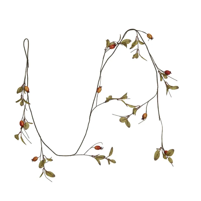 Rose Hip Green &amp; Orange Garland 72&quot;
