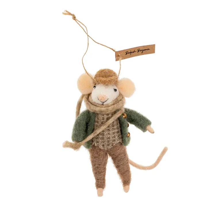 Felt Mouse Bookish Benjamin Ornament