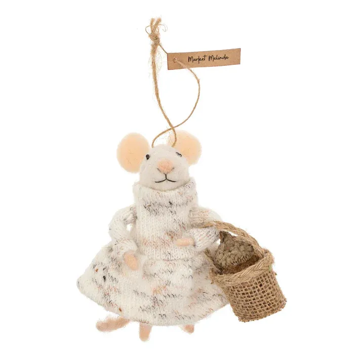 Felt Mouse Market Melinda Ornament