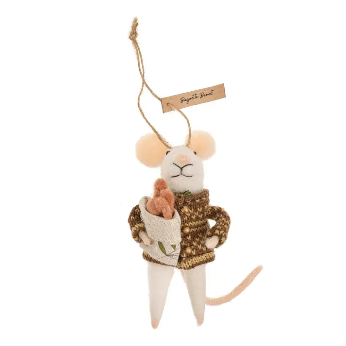 Felt Mouse Baguette Benoit Ornament